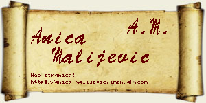Anica Malijević vizit kartica